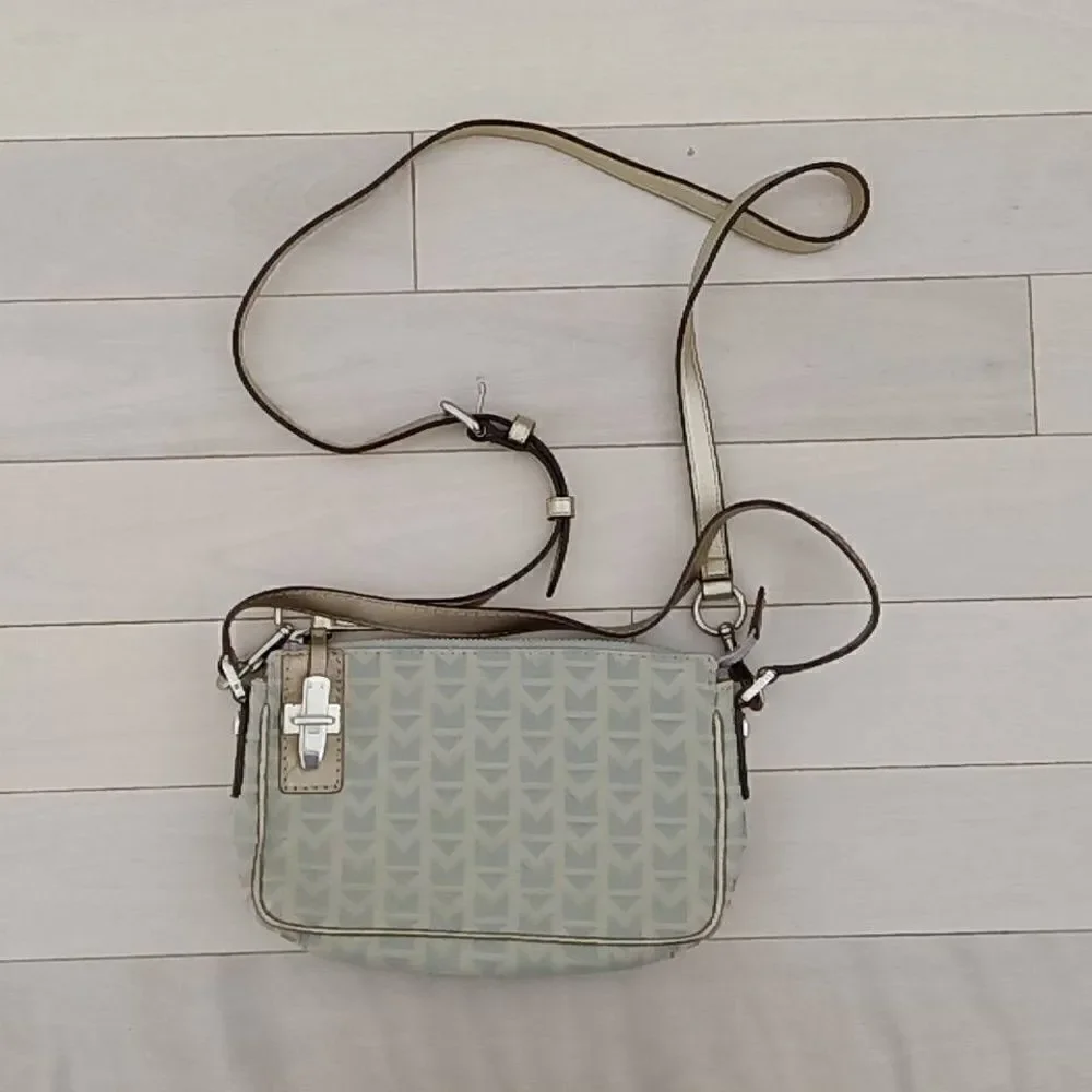 Michael Michael Kors Women's Allover Print Silver Crossbody Bag Green